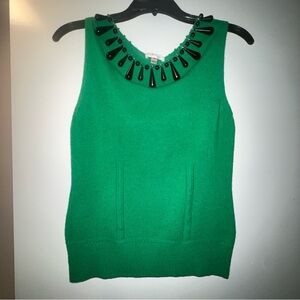 SALE TODAY ONLY $50 An original Milly Emerald Top/blk beaded trim Size Small